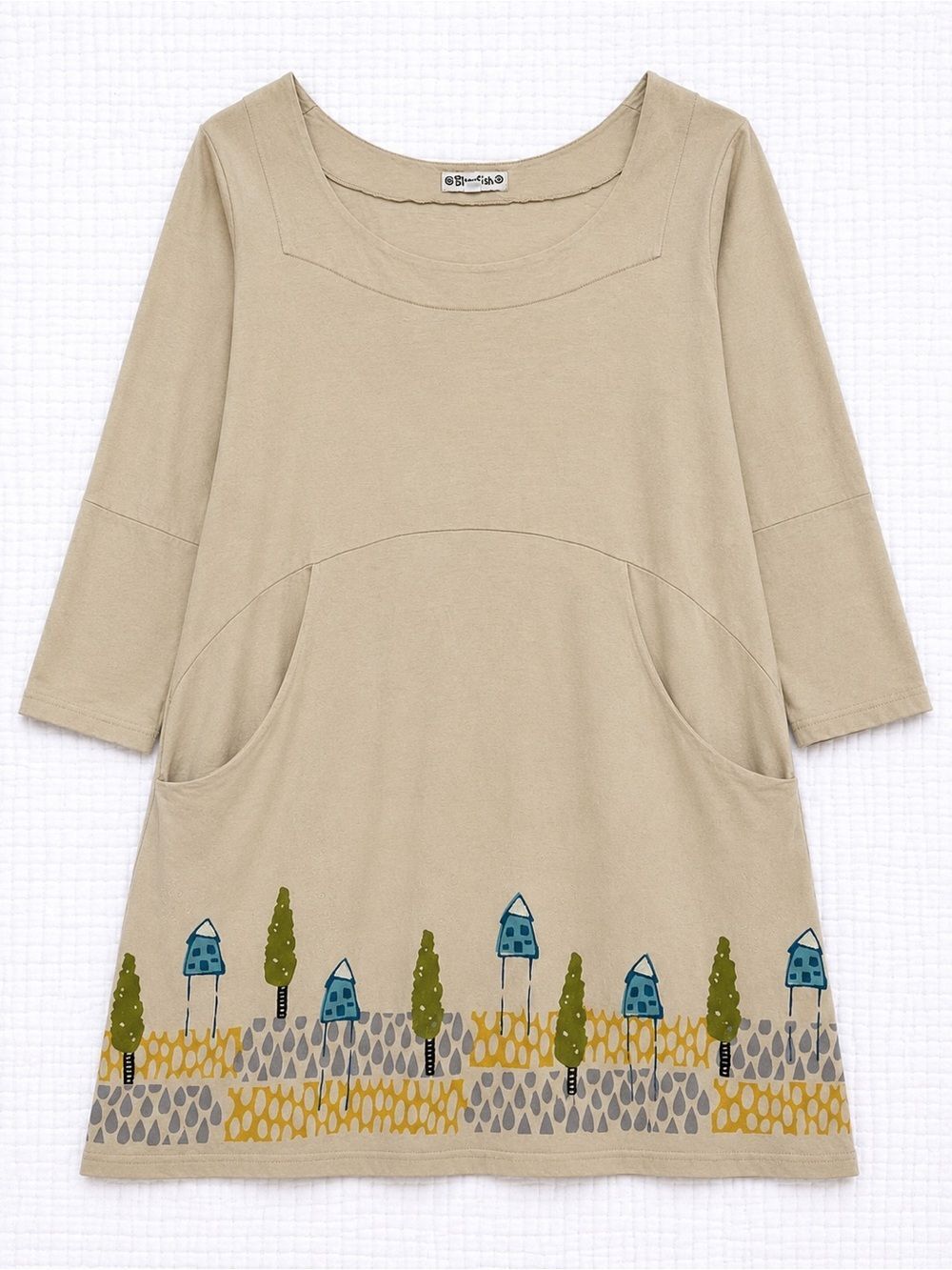 Bluefish Artsy Pocket Tunic Dress Cottagecore Coastal Size 1